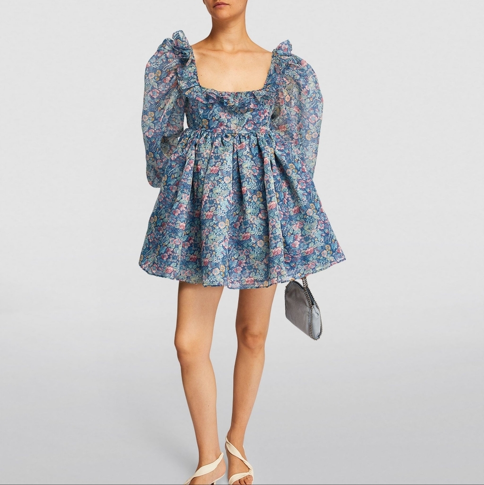 Selkie Blue Floral Mini Dress - Picture 2 of 3